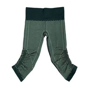 Lululemon In The Flow Crop II Seamless Leggings Fatigue Green Black Sz 4
